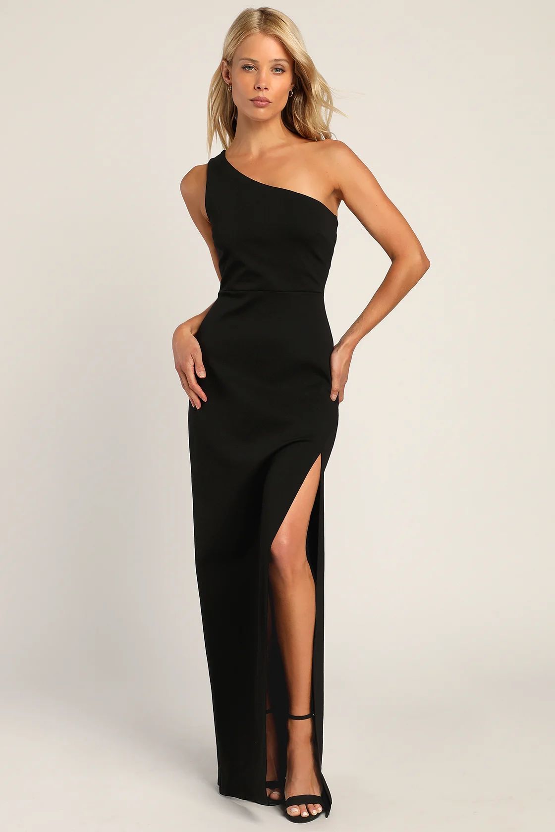 Good Times Only Black One-Shoulder Maxi Dress | Lulus (US)