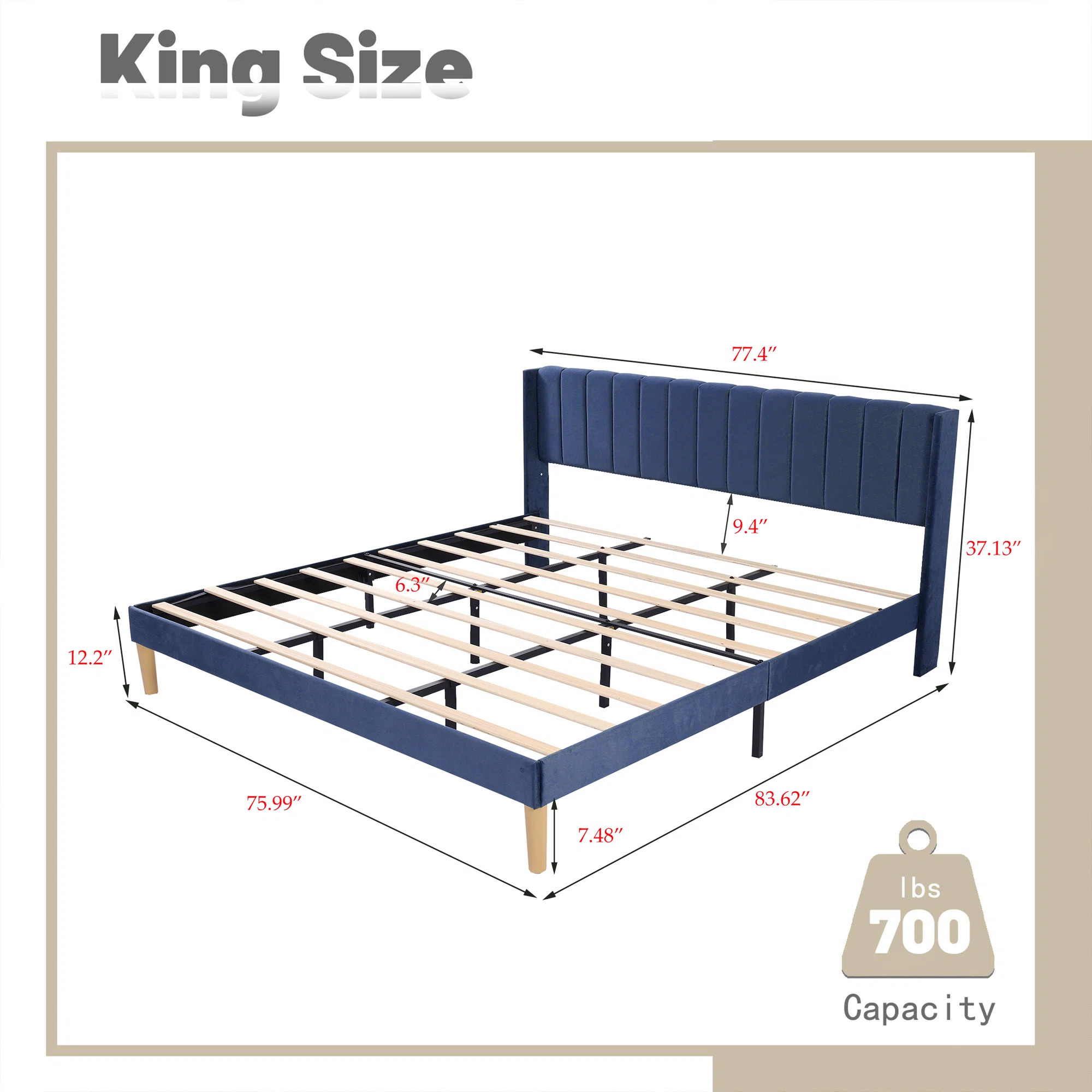 Wade Logan® Eriksay Low Profile Upholstered Platform Bed with Wingback Headboard & Reviews | Way... | Wayfair North America