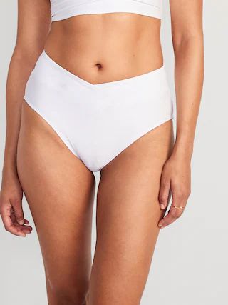 Matching High-Waisted Cross-Front Bikini Swim Bottoms for Women | Old Navy (US)