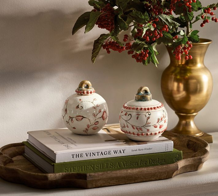 Floral Ceramic Ornament Object | Pottery Barn (US)