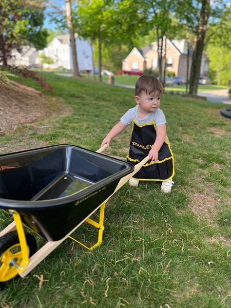 Stanley Jr. Wheelbarrow and 7-piece Garden Set. An all in one masterpiece designed to cultivate the joy of gardening in young enthusiasts! This comprehensive kit is more than just a collection of tools, it's a gateway to outdoor exploration, learning, and hands-on fun for children. 

#LTKSeasonal #LTKkids #LTKfamily