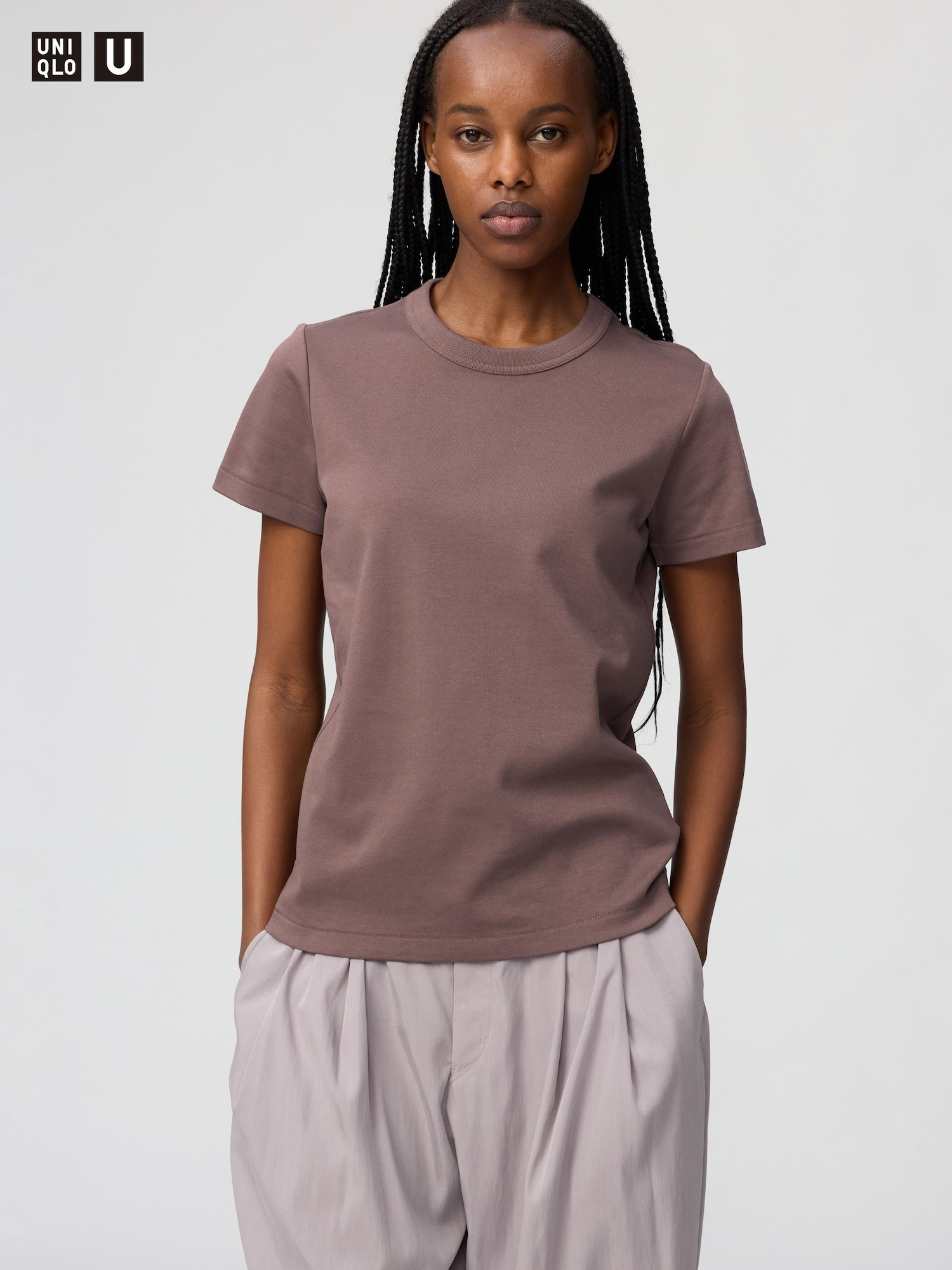 Women's Crew Neck T-Shirt Brown XS UNIQLO US | UNIQLO (US)