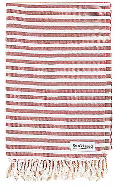 Sunkissed Bermuda Sand Free Beach Towel in Red & Off White from Revolve.com | Revolve Clothing (Global)