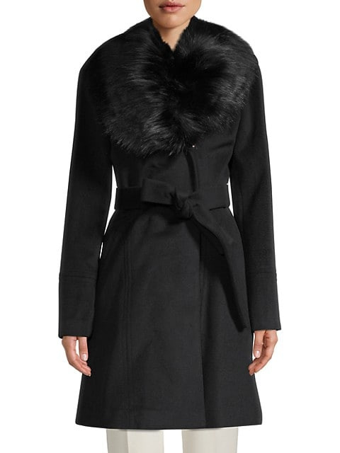 Faux Fur-Collar Wool-Blend Coat | Saks Fifth Avenue OFF 5TH