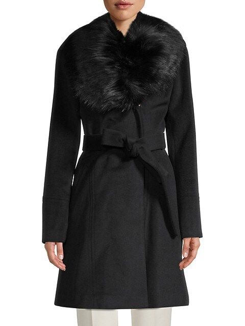 Faux Fur-Collar Wool-Blend Coat | Saks Fifth Avenue OFF 5TH