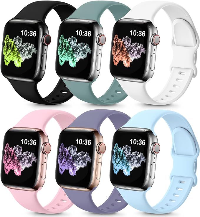 ZALAVER Bands Compatible with Apple Watch Band 40mm 38mm 41mm 42mm 44mm 45mm Women Men, Soft Sili... | Amazon (US)