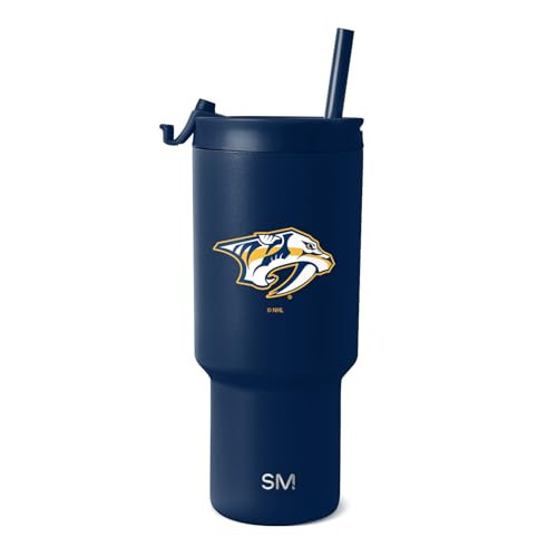Simple Modern Officially Licensed NHL Nashville Predators 30 oz Tumbler with Flip Lid and Straws | Hockey Insulated Cup Stainless Steel | Gifts for Men Women | Trek Collection | Nashville Predators | Amazon (US)