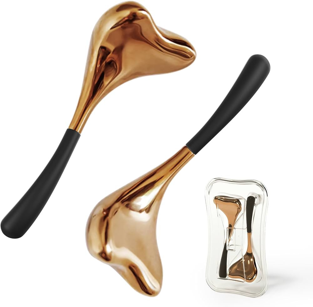 2pcs Heart Shape Facial Ice Globes in Stainless Steel, Ideal Skincare Cryo Sticks for Face & Eyes... | Amazon (US)