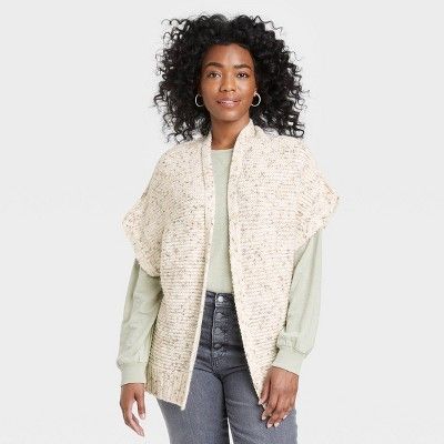 Women's Knit Open-Front Jacket - Universal Thread™ Cream | Target
