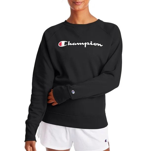 Champion Women's Powerblend Graphic Fleece Boyfriend Crewneck Sweatshirt | Walmart (US)