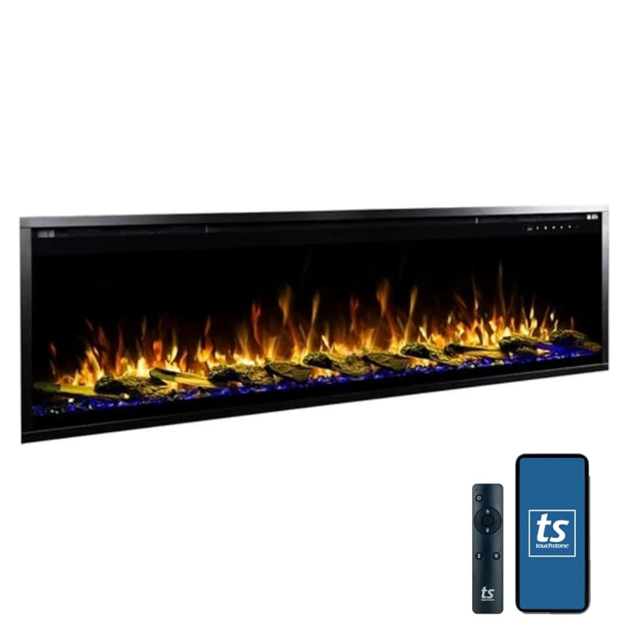Touchstone Sideline Elite Pro 60" Smart Electric Fireplace- Wall-Mount/Recessed Installation- 6 R... | Amazon (US)
