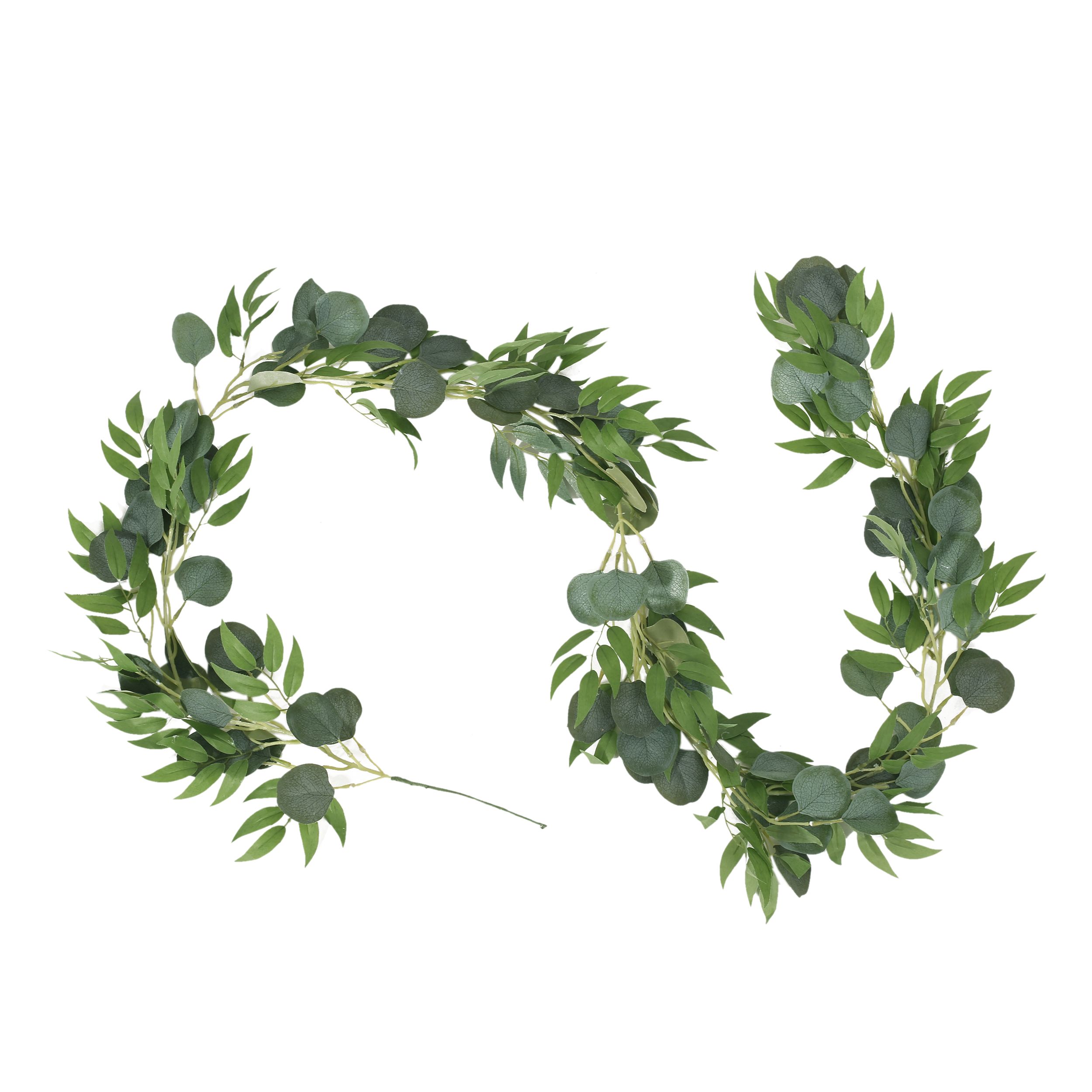 Noble House Hazlett Artificial Silk Eucalyptus Vine Garland, Green, 6.5 Foot - Walmart.com | Walmart (US)