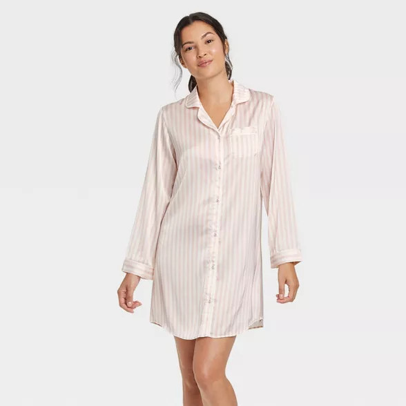 Women's Satin Notch Collar NightGown - Stars Above™ | Target
