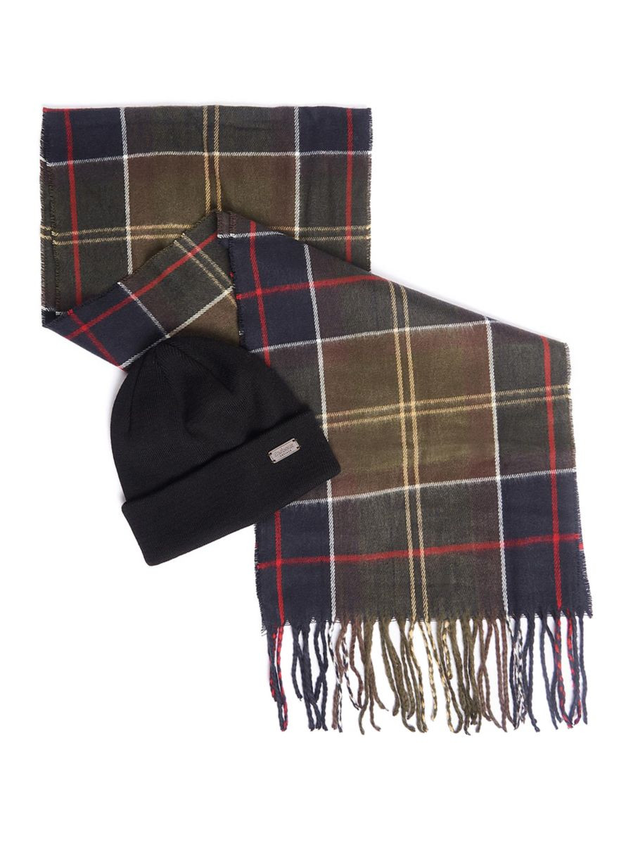 Barbour Swinton &amp; Galingale Scarf &amp; Beanie Gift Set | Saks Fifth Avenue