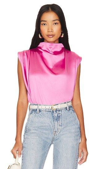 Dolly Satin Blouse in Rose | Revolve Clothing (Global)