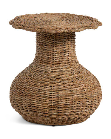 20x20 Twisted Seagrass Accent Table | TJ Maxx