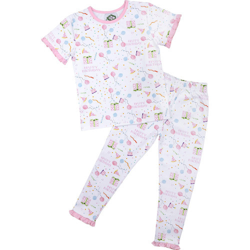 Girls Birthday Print Knit Pajamas | Cecil and Lou