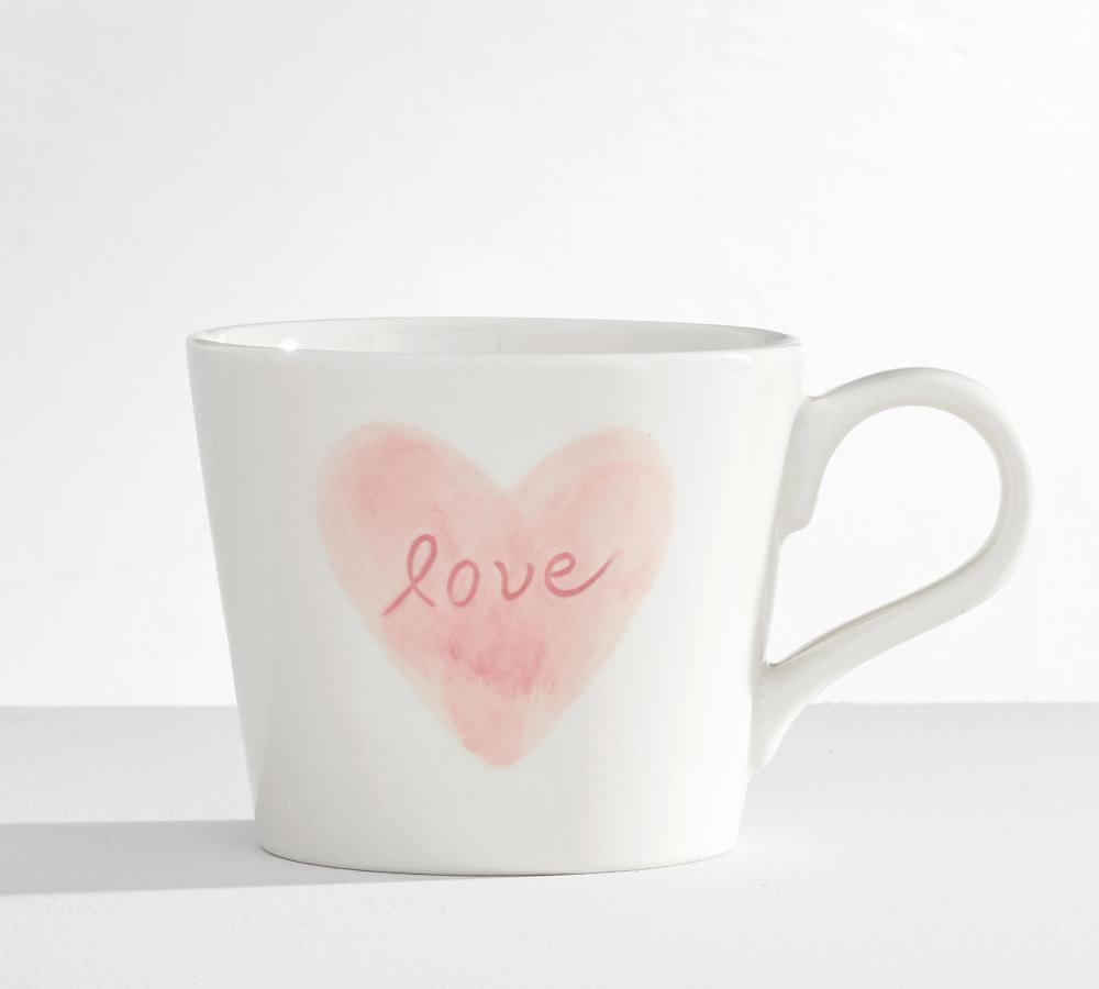 Watercolor Heart Stoneware Mug | Pottery Barn (US)