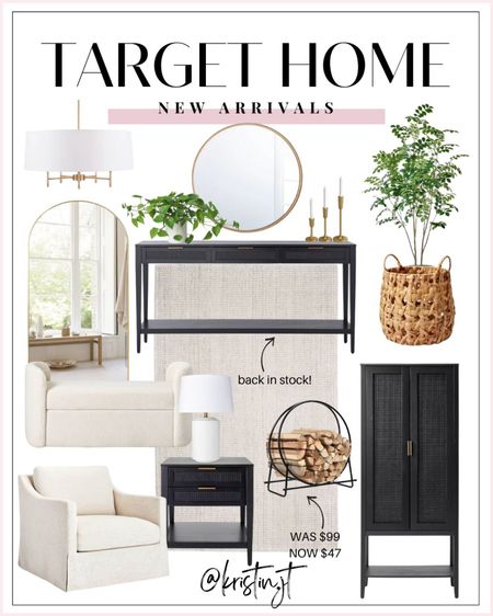 Target home inspiration - target living room furniture - black entryway table - affordable entryway decor styling - target deals - bar cabinet - spring home decor from target - Joanna Gaines - magnolia home - studio McGee furniture - gold mirrors - white accent chair - black furniture 


#LTKhome #LTKsalealert #LTKFind