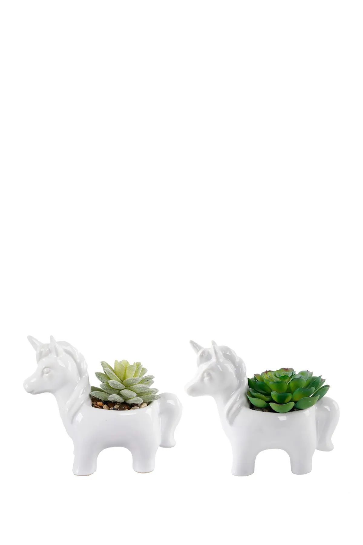 FLORA BUNDA White Ceramic Unicorn Succulent Pot - Set of 2 at Nordstrom Rack | Nordstrom Rack