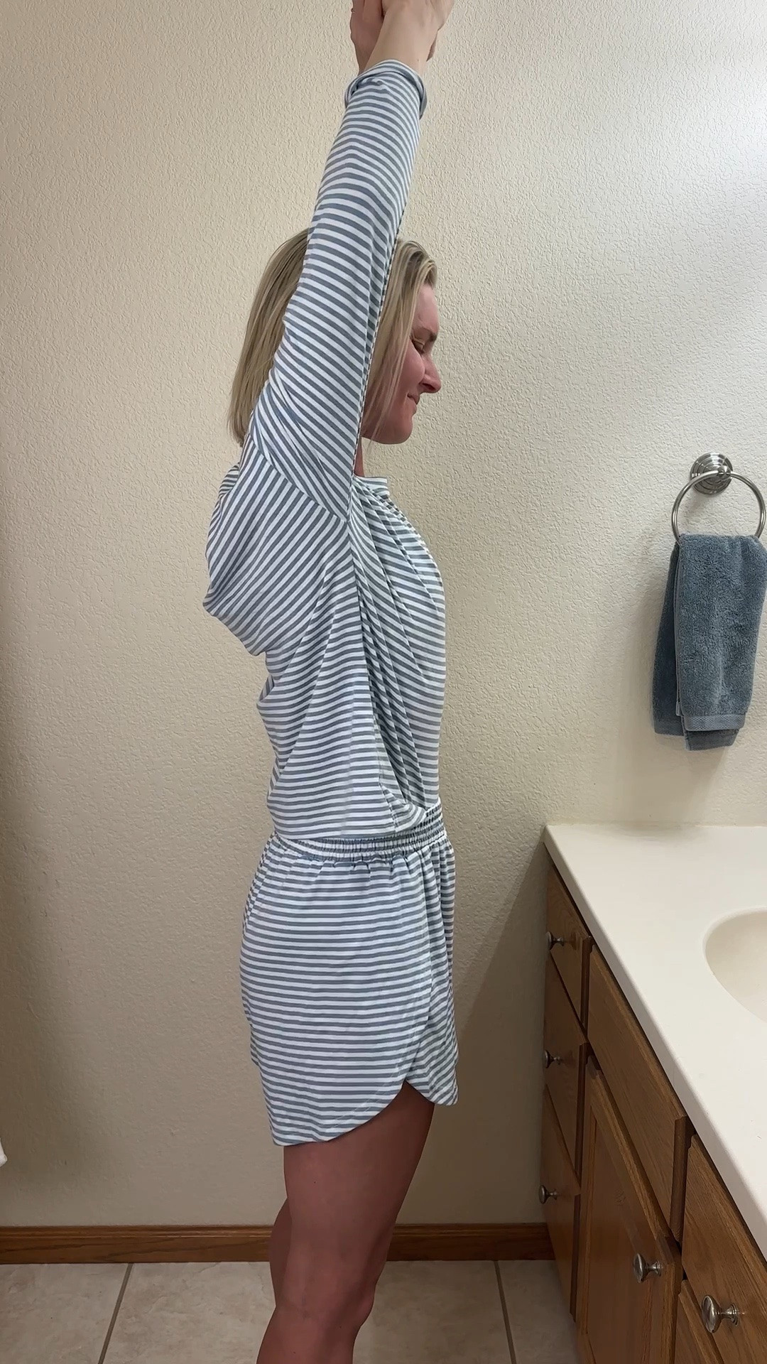 Amazon blue and white striped pajamas 🩵🤍
