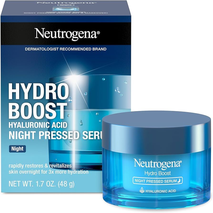 Neutrogena Hydro Boost Night Moisturizer for Face, Hyaluronic Acid Facial Serum for Dry Skin, Oil... | Amazon (US)