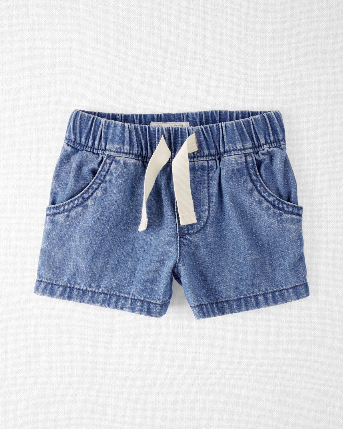 Baby Organic Cotton Chambray Drawstring Shorts | Carter's