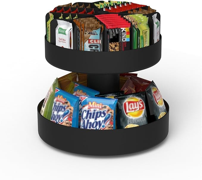 Mind Reader Supreme Snack organizer, 14 x 14.5 Round, Black | Amazon (US)