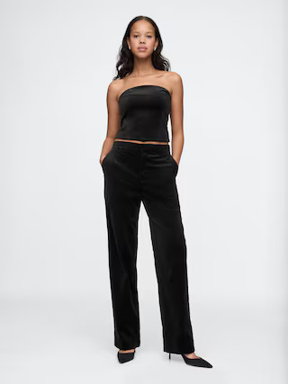 High Rise Velvet Straight Pants | Gap (US)