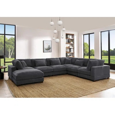 Arliz 7 - Piece 144" Wide Reversible Modular Corner Sectional with Ottoman | Wayfair North America