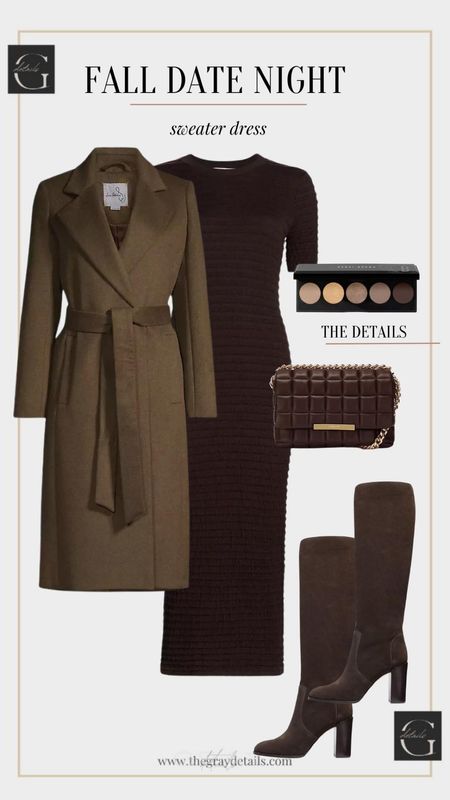 Fall date night outfit

Knit dress
Brown coat
Brown dress
Brown boots
Brown bag

#LTKover40 #LTKshoecrush