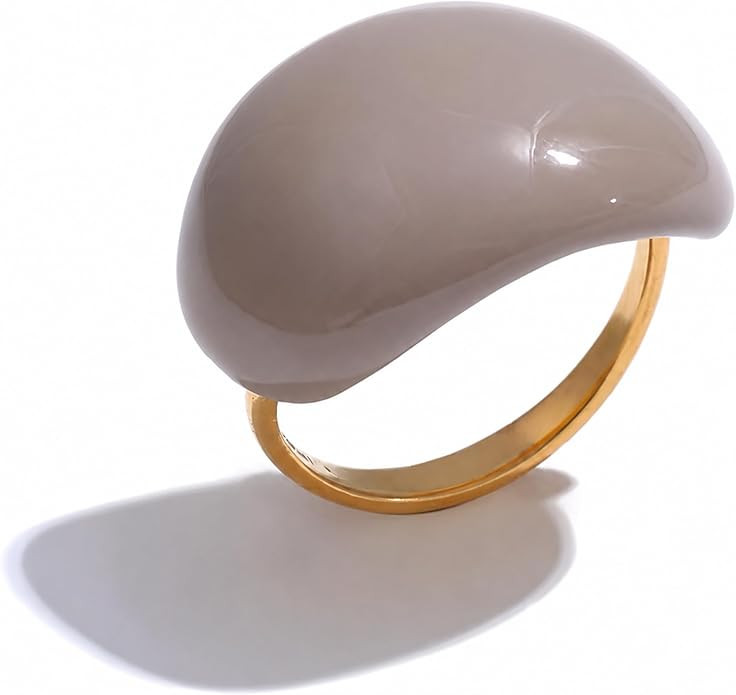 Mchic Chunky Rings for Women, Colorful Enamel Dome Statement Cocktail Ring | Amazon (US)