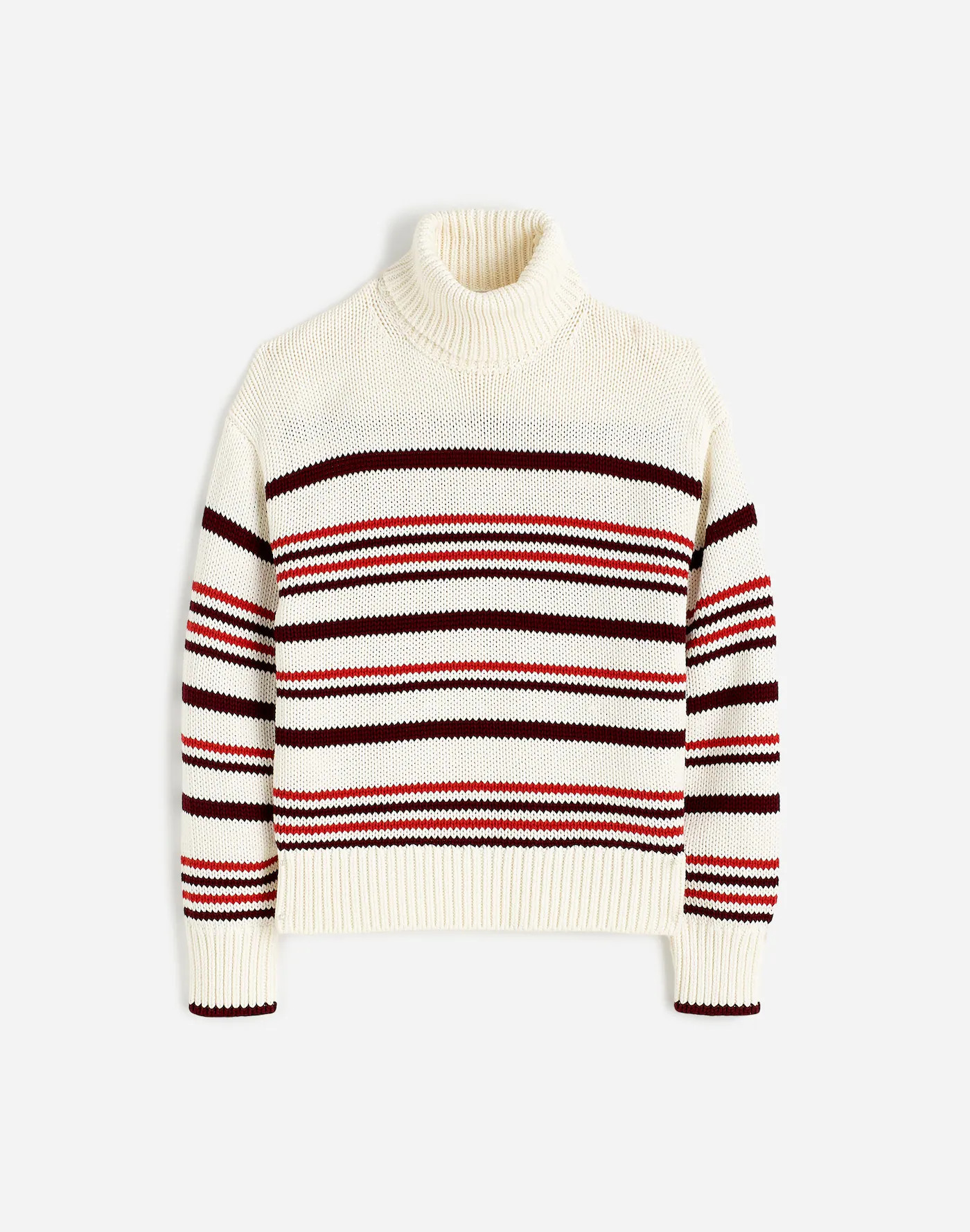 Ribbed Cotton Turtleneck Sweater in Stripe | Madewell