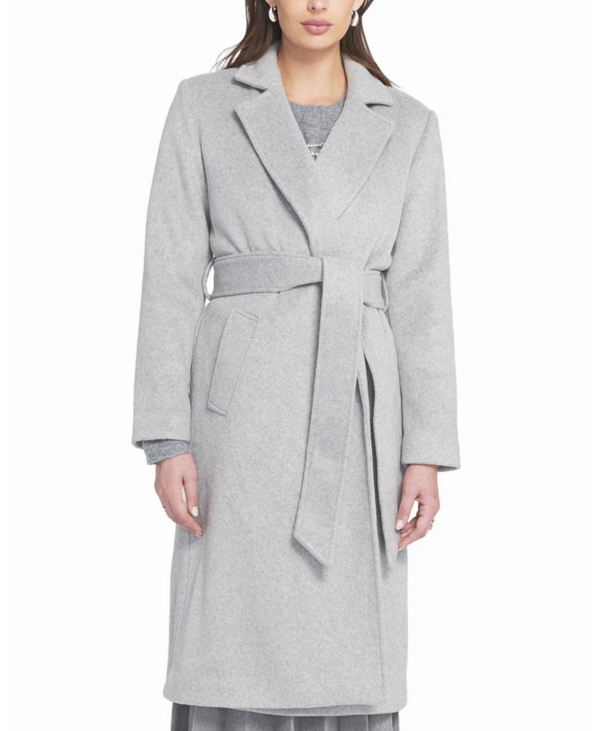 Elle Collection Women's Melton Wrap Coat Belted/Wrap | Macy's
