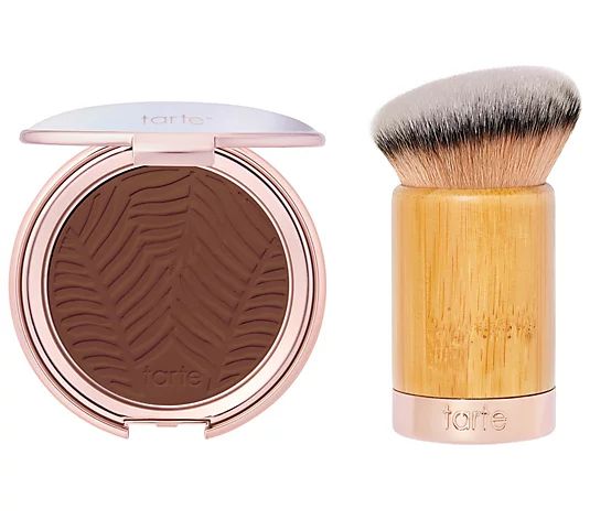 tarte Amazonian Clay Blurring Powder Foundation w/ Brush - QVC.com | QVC