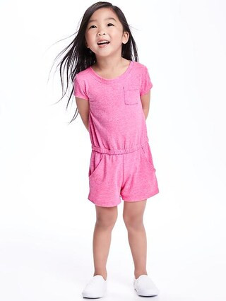 Heathered-Jersey Romper for Toddler Girls | Old Navy US