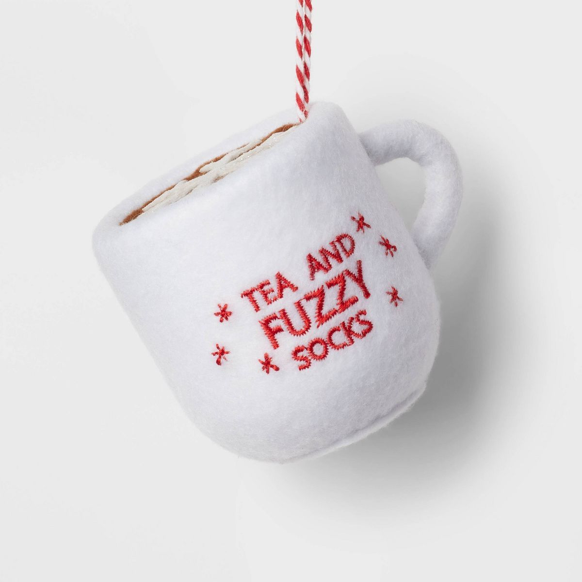 Felt 'Tea and Fuzzy Socks' Mug Christmas Tree Ornament White - Wondershop™ | Target