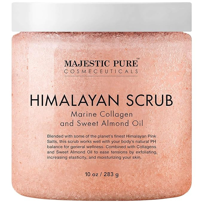MAJESTIC PURE Himalayan Pink Salt Body Scrub with Collagen and Sweet Almond Oil | Exfoliating Scr... | Amazon (US)