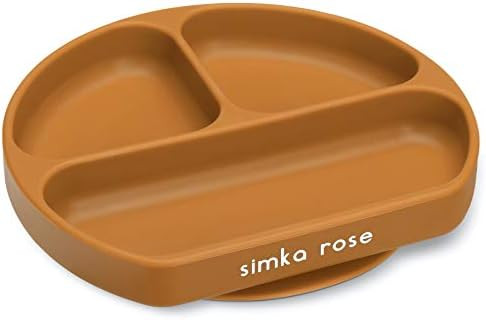 Simka Rose Silicone Suction Plate for Baby and Toddler - Divided Kids Plate - BPA Free - Dishwash... | Amazon (US)