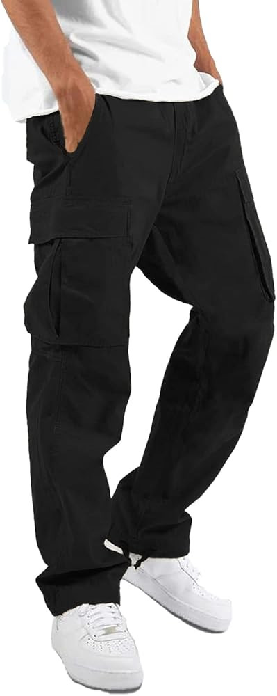 LYRXXX Men's Casual Cargo Pants Hiking Pants Workout Joggers Sweatpants for Men | Amazon (US)