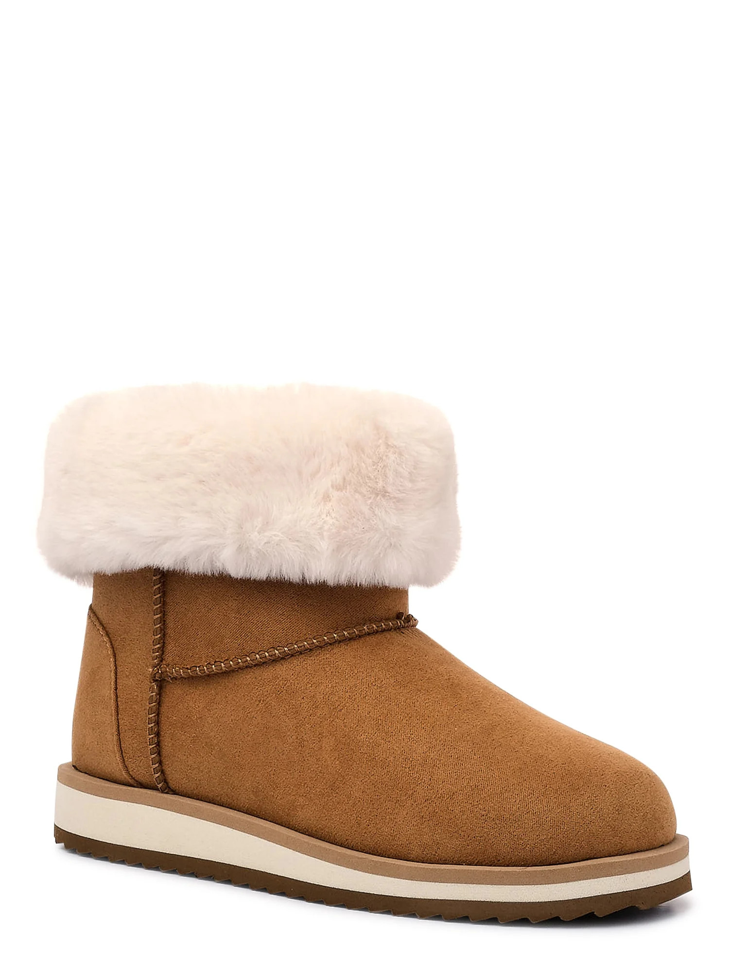 Wonder Nation Little Girls & Big Girls Faux Shearling Boots, Sizes 13-6 - Walmart.com | Walmart (US)