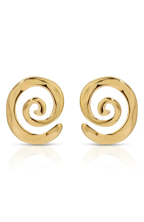 Ettika Aura Swirl Stud Earrings in Gold at Nordstrom | Nordstrom