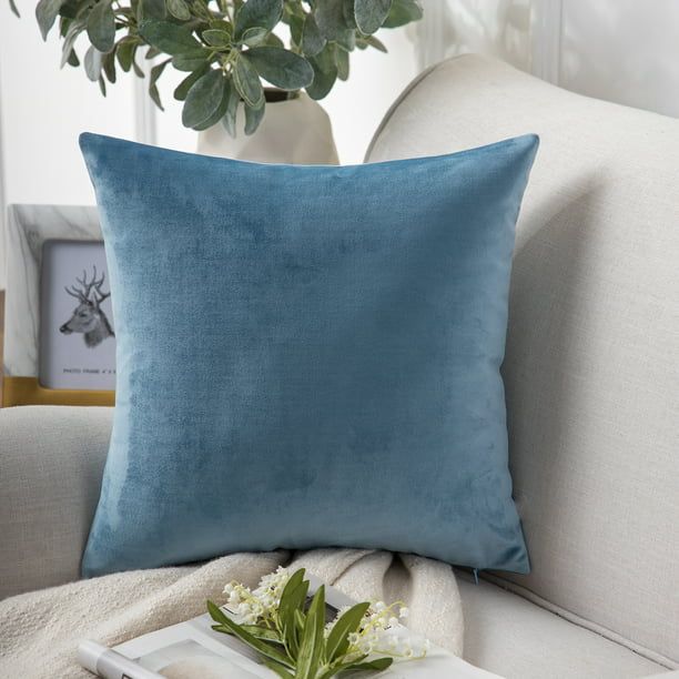 Phantoscope Soft Silky Velvet Series Square Decorative Throw Pillow Cusion for Couch, 20" x 20", ... | Walmart (US)