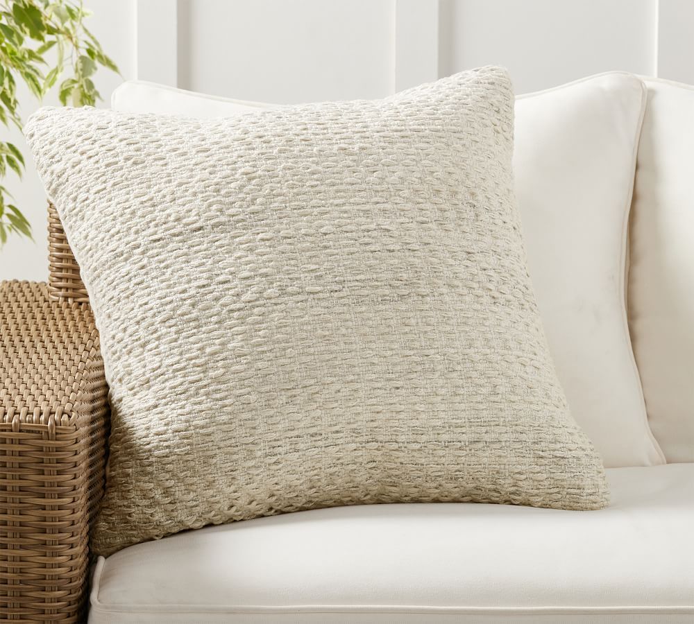 Seascape Indoor/Outdoor Textured Pillow | Pottery Barn (US)