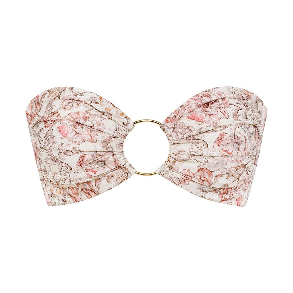 Venecia Floral Tori Ties Bandeau Bikini Top | Montce