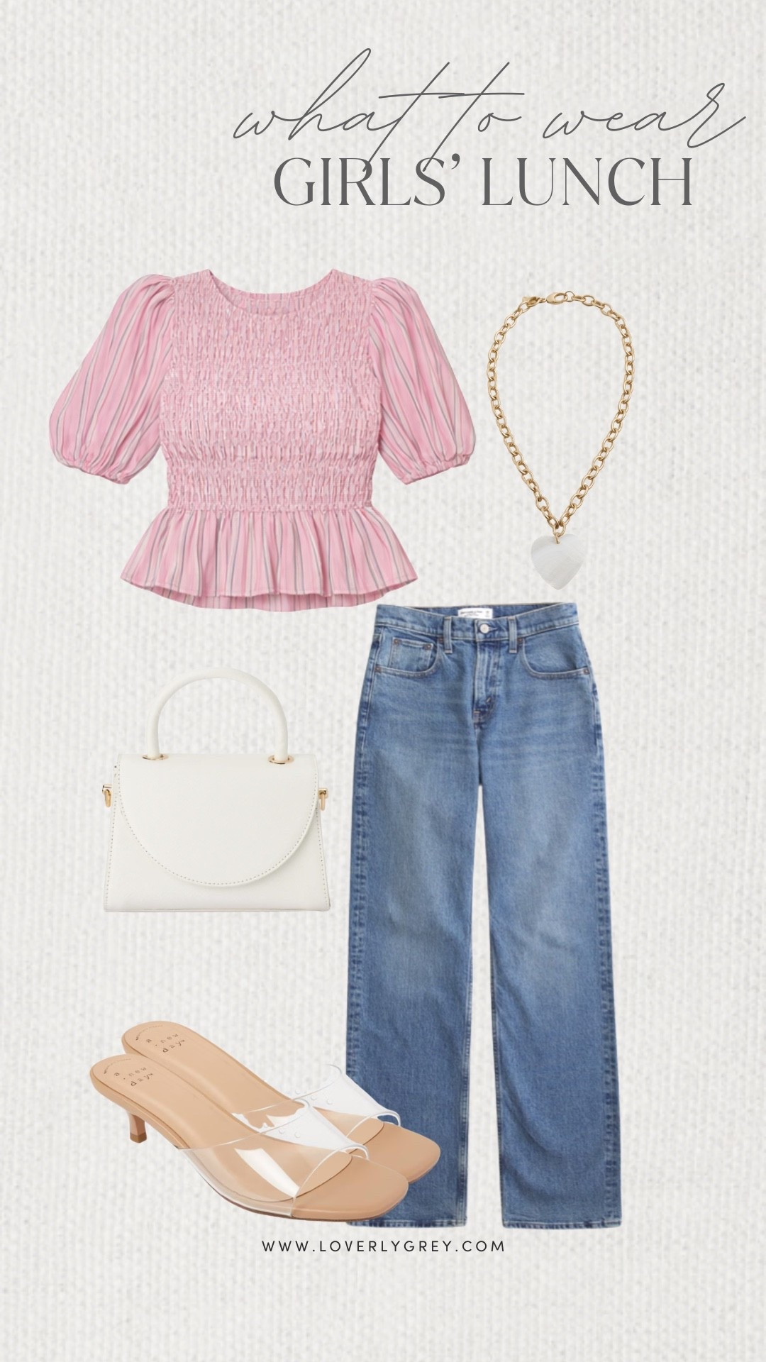 Loverly Grey, what to wear, girls lunch! This cute pink target top pairs perfectly with high rise denim jeans from Abercrombie. To style the look add a statement necklace from Shopbop, cute white purse, and Target heels! Loverly Grey, what to wear, girls lunchh

#LTKgrwm #LTKootd #LTKSeasonal