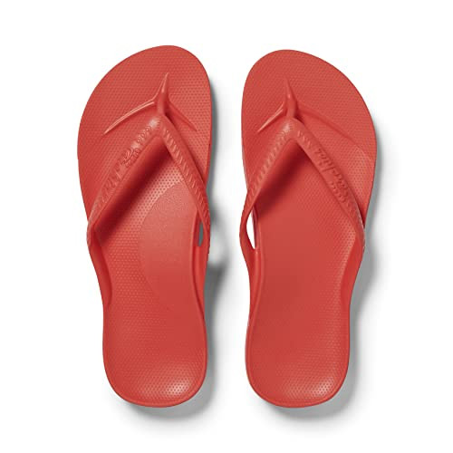 ARCHIES Arch Support Flip Flops for Men & Women – Orthotic Sandals for Plantar Fasciitis Relief – Lightweight, Cushioning, Shock-Absorbing Sandals for Walking, Foot Pain - Coral (UK 12) | Amazon (UK)