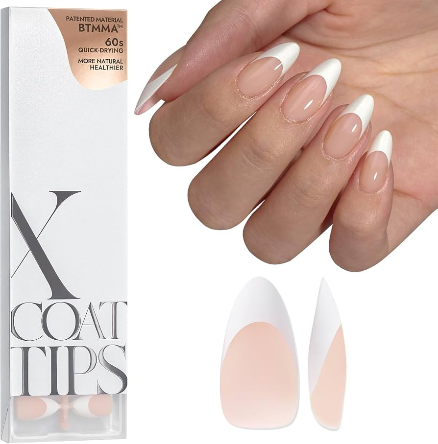 BTArtboxnails Almond French Tip Gel Nail Tips Kit - Soft Press on Nails with Nude Acrylic Tips XC... | Amazon (US)