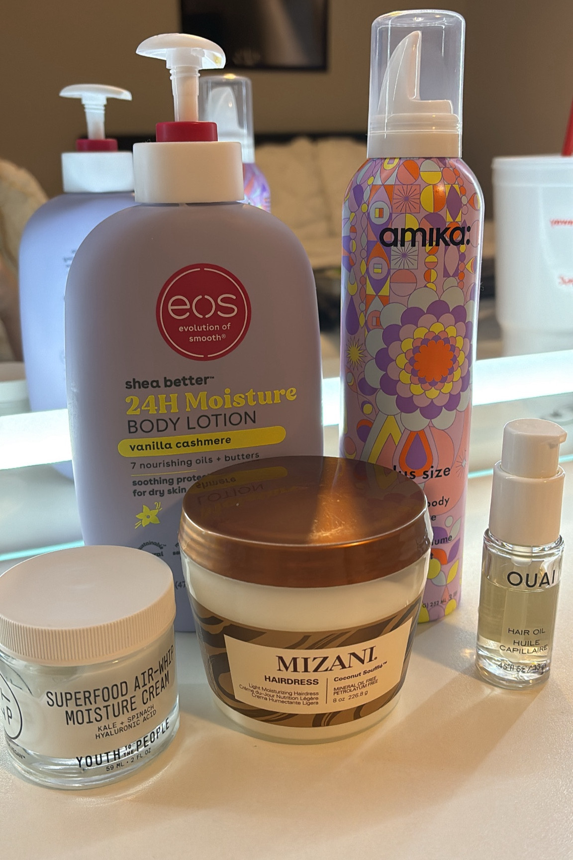 post shower lineup with all my favorite products🫧