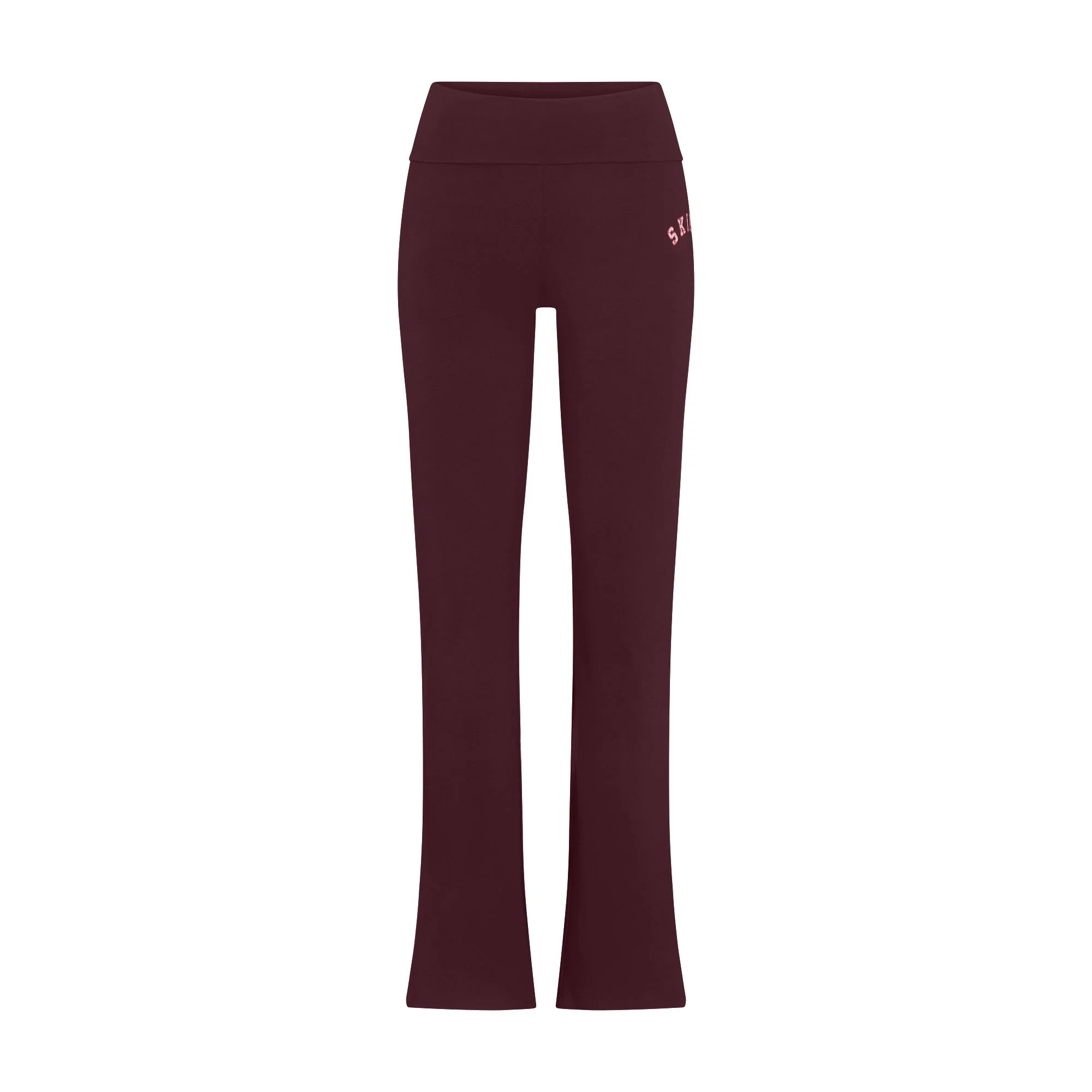 COTTON JERSEY LOGO FOLDOVER PANT | CURRANT ARCHED SKIMS PLAID | SKIMS | SKIMS (US)